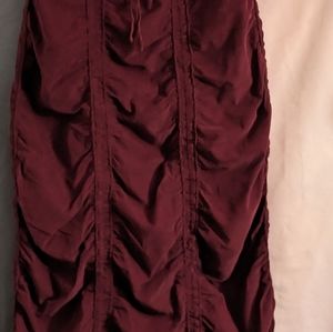XCVI Wearables Ruched Corduroy Skirt w/ Drawstring